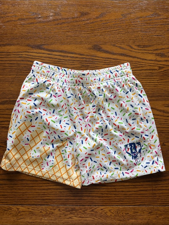 Baseball Lifestyle 101 Other - Baseball Lifestyle 101:  White Sprinkle & Ice Cream Cone Print Shorts